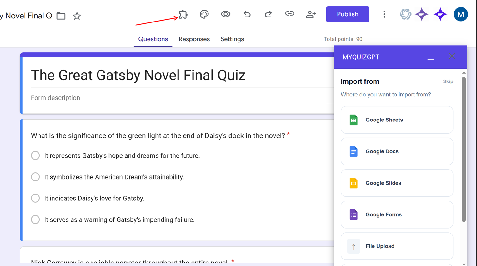 Form Builder GPT working inside Google Forms
